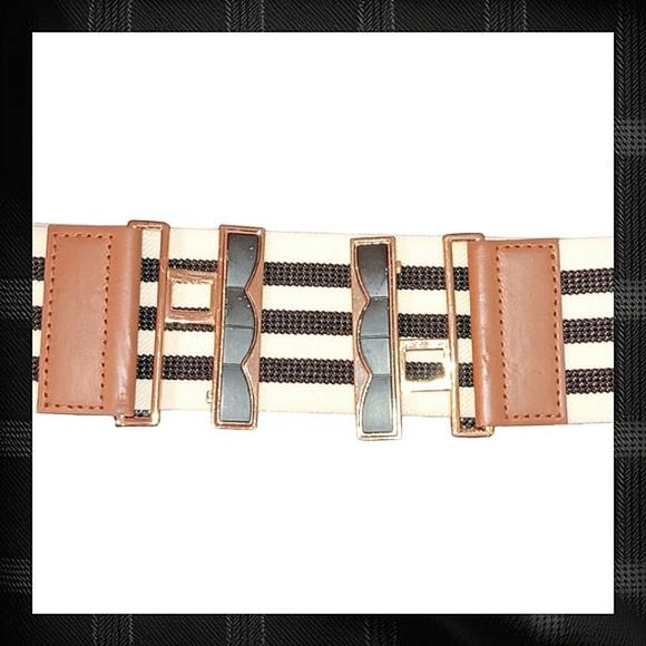 Charlotte Russe Black & White Wide Elastic Best Size Lg - Picture 6 of 6